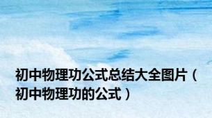 初中物理功公式总结大全图片（初中物理功的公式）