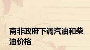 南非政府下调汽油和柴油价格