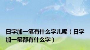 日字加一笔有什么字儿呢（日字加一笔都有什么字）