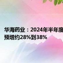 华海药业:2024年半年度净利润预增约28%到38%