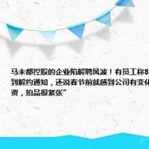 马未都控股的企业陷解聘风波！有员工称80余人曾收到解约通知，还说春节前就感到公司有变化，“迟发工资，拍品很紧张”