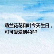 萌兰花花和叶今天生日, #花花可可爱爱到4岁#