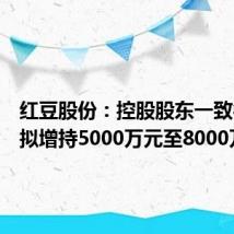 红豆股份:控股股东一致行动人拟增持5000万元至8000万元