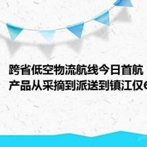 跨省低空物流航线今日首航 建德农产品从采摘到派送到镇江仅6小时