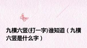 九横六竖(打一字)谁知道（九横六竖是什么字）