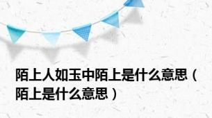 陌上人如玉中陌上是什么意思（陌上是什么意思）