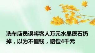 洗车店员误将客人万元水晶原石扔掉，以为不值钱，赔偿4千元