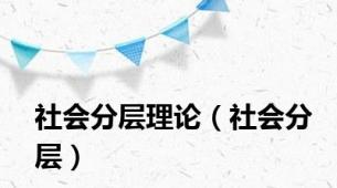 社会分层理论（社会分层）