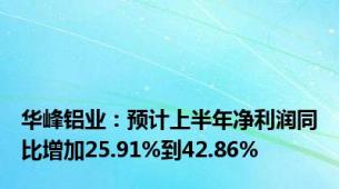 华峰铝业：预计上半年净利润同比增加25.91%到42.86%