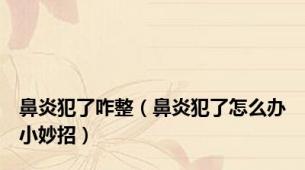 鼻炎犯了咋整（鼻炎犯了怎么办小妙招）