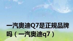 一汽奥迪Q7是正规品牌吗（一汽奥迪q7）