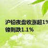 沪铅夜盘收涨超1%，沪镍则跌1.1%