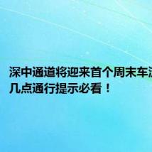 深中通道将迎来首个周末车流高峰，几点通行提示必看！