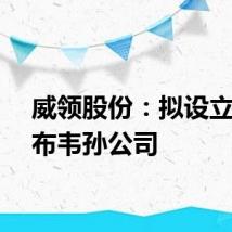 威领股份:拟设立津巴布韦孙公司