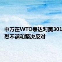 中方在WTO表达对美301调查强烈不满和坚决反对