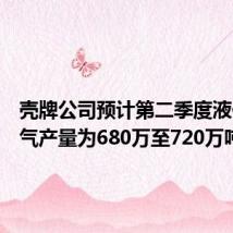 壳牌公司预计第二季度液化天然气产量为680万至720万吨