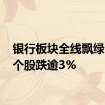 银行板块全线飘绿 多只个股跌逾3%