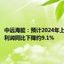 中远海能:预计2024年上半年净利润同比下降约9.1%