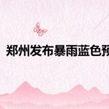 郑州发布暴雨蓝色预警