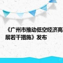 《广州市推动低空经济高质量发展若干措施》发布