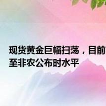 现货黄金巨幅扫荡，目前已回落至非农公布时水平