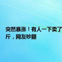 突然暴涨!有人一下卖了100公斤,网友吵翻