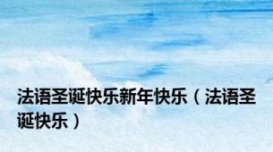法语圣诞快乐新年快乐（法语圣诞快乐）
