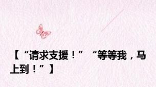 【“请求支援！”“等等我，马上到！”】