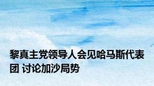 黎真主党领导人会见哈马斯代表团 讨论加沙局势