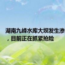 湖南九峰水库大坝发生渗漏险情,目前正在抓紧抢险