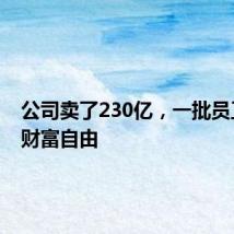 公司卖了230亿,一批员工实现财富自由