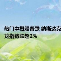 热门中概股普跌 纳斯达克中国金龙指数跌超2%