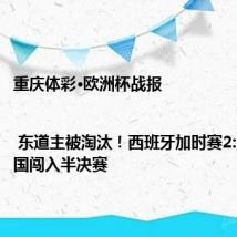 重庆体彩·欧洲杯战报 | 东道主被淘汰！西班牙加时赛2:1绝杀德国闯入半决赛