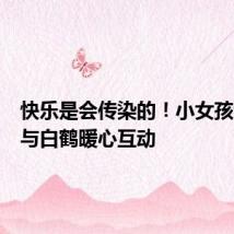 快乐是会传染的！小女孩动物园与白鹤暖心互动