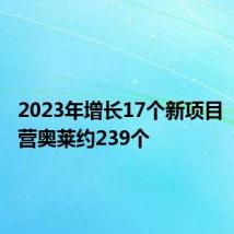 2023年增长17个新项目 全国在营奥莱约239个