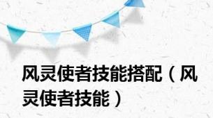 风灵使者技能搭配（风灵使者技能）