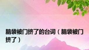 脑袋被门挤了的台词（脑袋被门挤了）