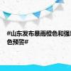 #山东发布暴雨橙色和强对流黄色预警#