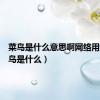 菜鸟是什么意思啊网络用语（菜鸟是什么）