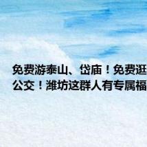 免费游泰山、岱庙!免费逛景区坐公交!潍坊这群人有专属福利→
