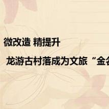 微改造 精提升 | 龙游古村落成为文旅“金名片”