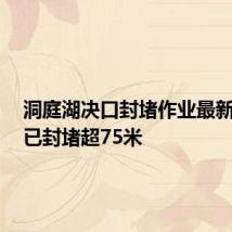 洞庭湖决口封堵作业最新进展:已封堵超75米