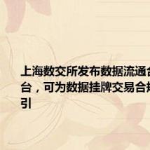 上海数交所发布数据流通合规云平台,可为数据挂牌交易合规提供指引