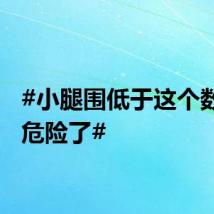 #小腿围低于这个数你就危险了#
