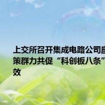 上交所召开集成电路公司座谈会 群策群力共促“科创板八条”落地见效