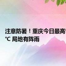 注意防暑!重庆今日最高气温39℃ 局地有阵雨