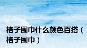 格子围巾什么颜色百搭（格子围巾）
