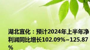 湖北宜化：预计2024年上半年净利润同比增长102.09%~125.87%