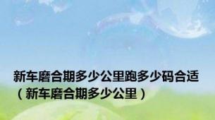 新车磨合期多少公里跑多少码合适（新车磨合期多少公里）