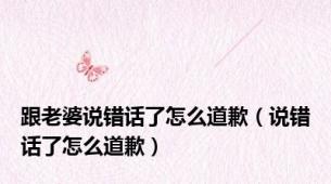 跟老婆说错话了怎么道歉（说错话了怎么道歉）